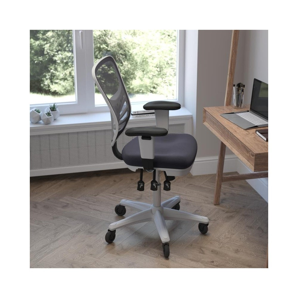 Nicholas Dark Gray Chair - Roller Wheels