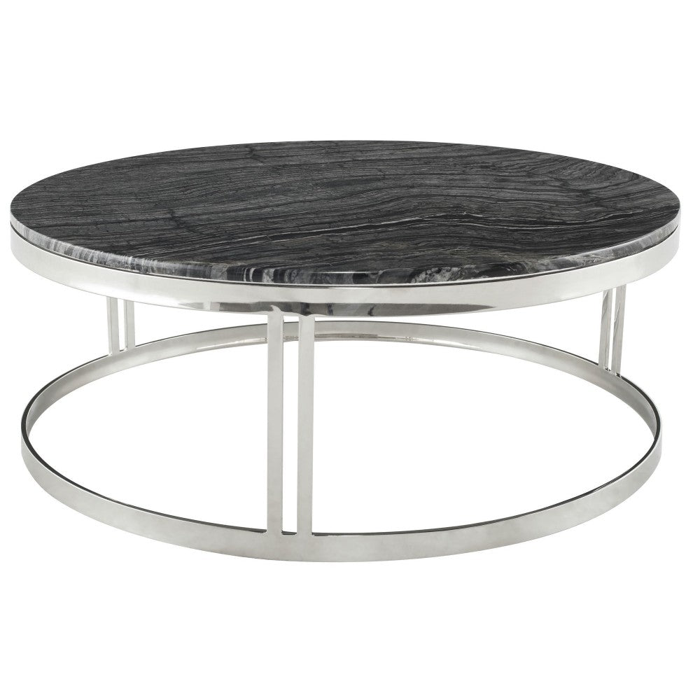 Nicola Black Wood Vein Stone Coffee Table