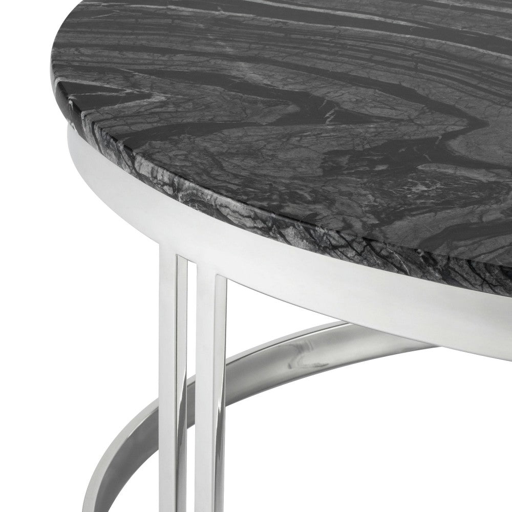 Nicola Black Wood Vein Stone Coffee Table