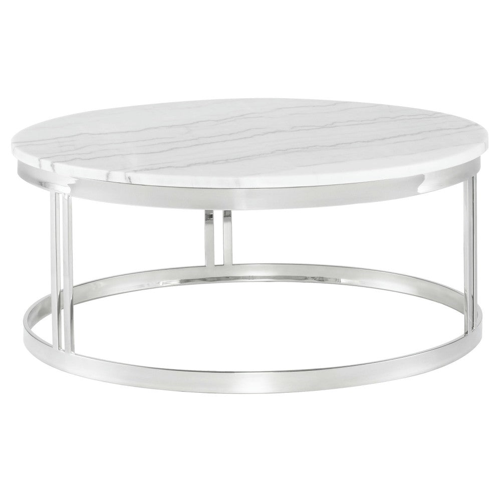 Nicola White Stone Coffee Table, HGNA418