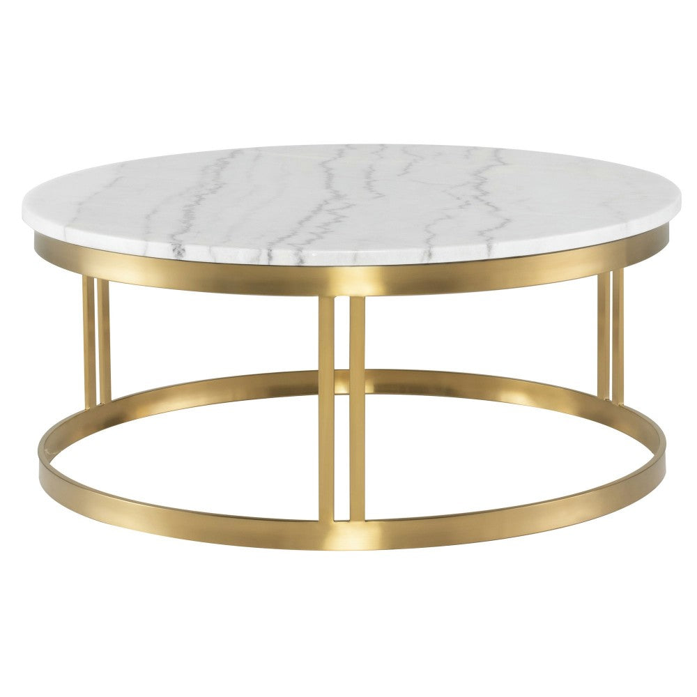 Nicola White Stone Coffee Table, HGNA420