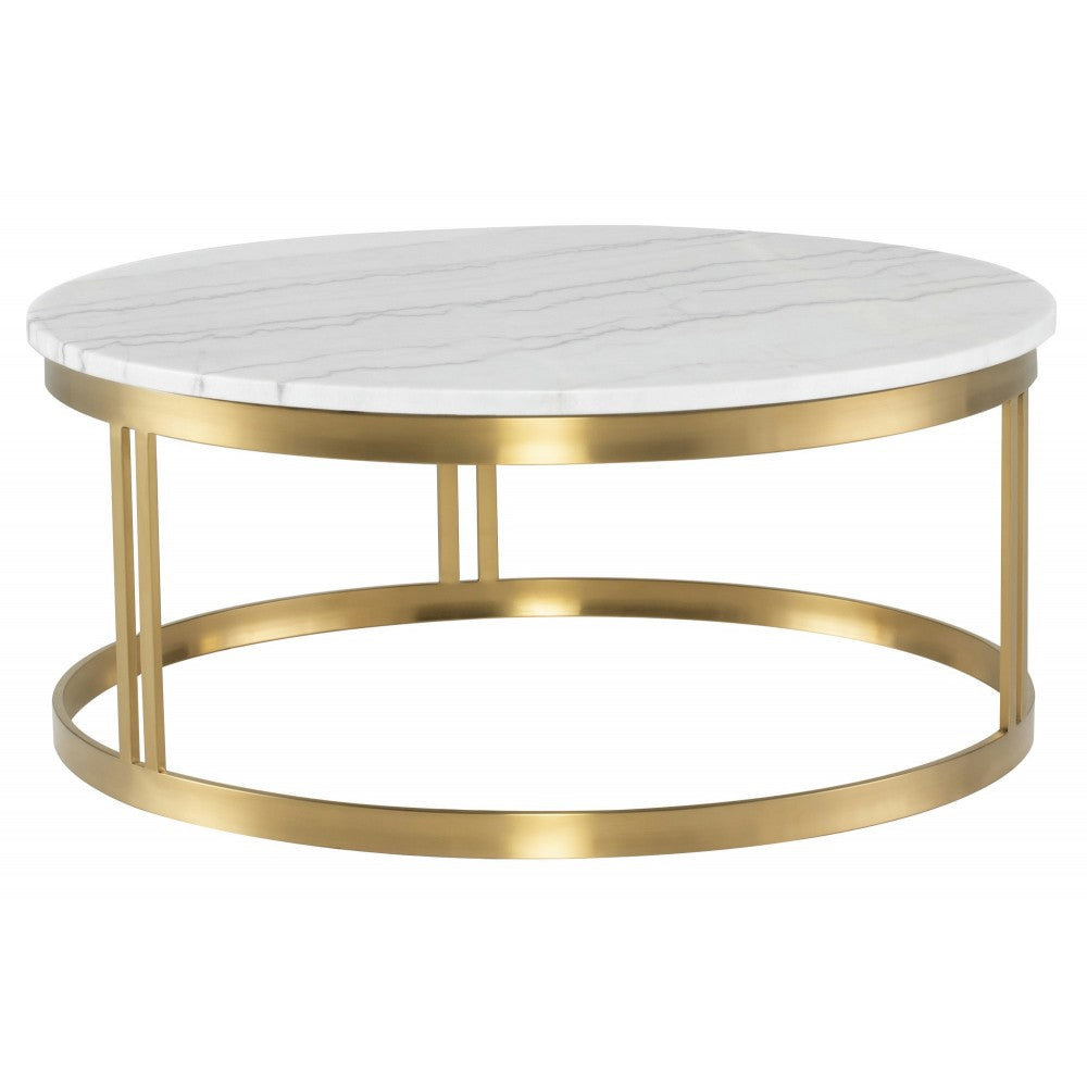 Nicola White Stone Coffee Table, HGNA420