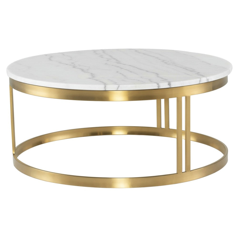 Nicola White Stone Coffee Table, HGNA420