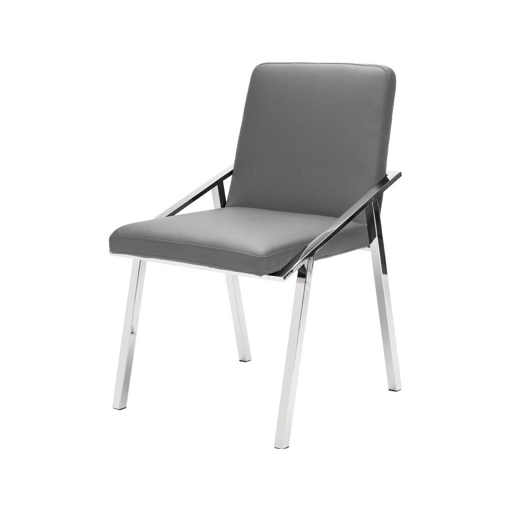 Nika Gray Naugahyde Dining Chair