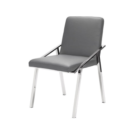 Nika Gray Naugahyde Dining Chair