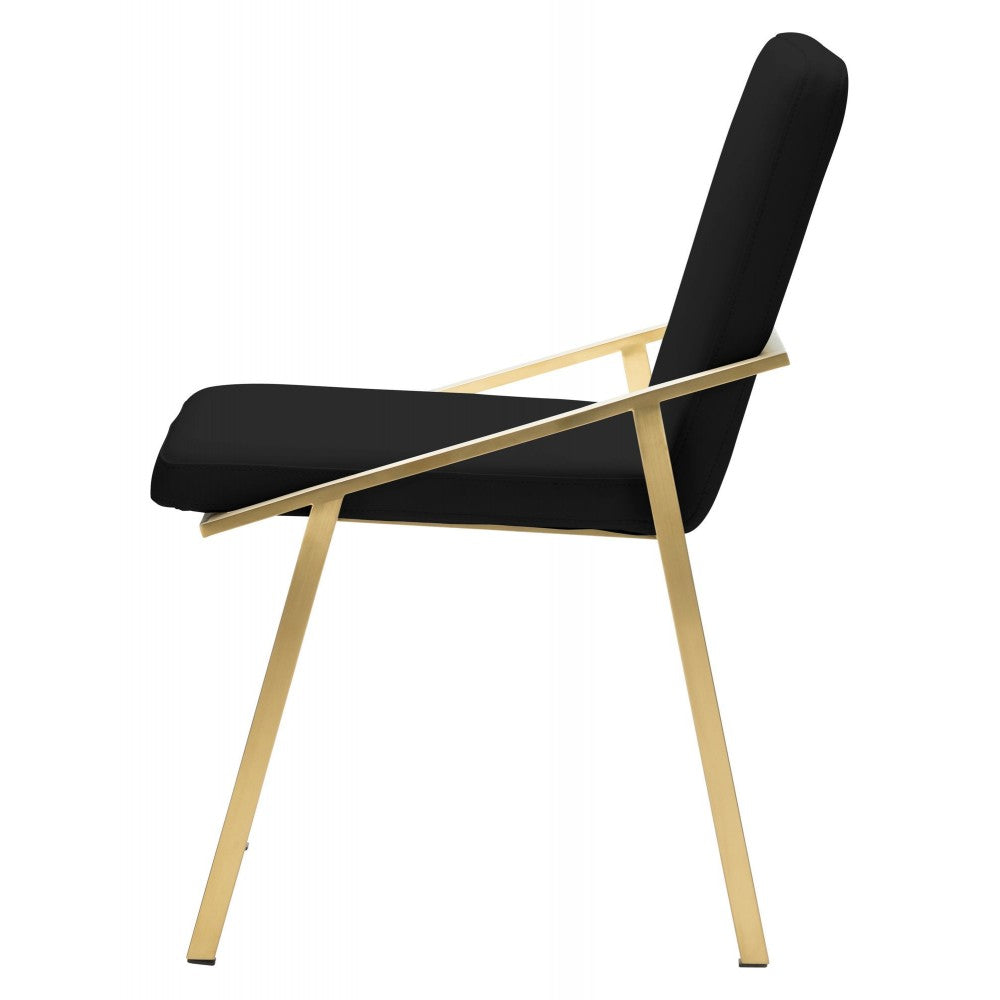 Nika Black Naugahyde Dining Chair