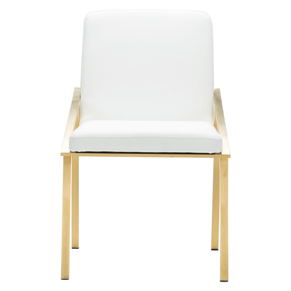 Nika White Naugahyde Dining Chair, HGTB421