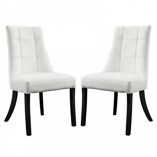 Noblesse Dining Chair Vinyl Set of 2, White