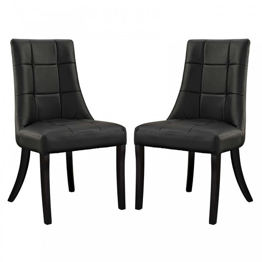Noblesse Dining Chair Vinyl Set of 2, Black
