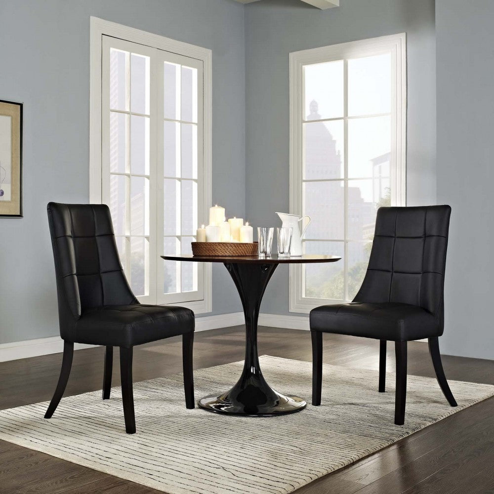 Noblesse Dining Chair Vinyl Set of 2, Black