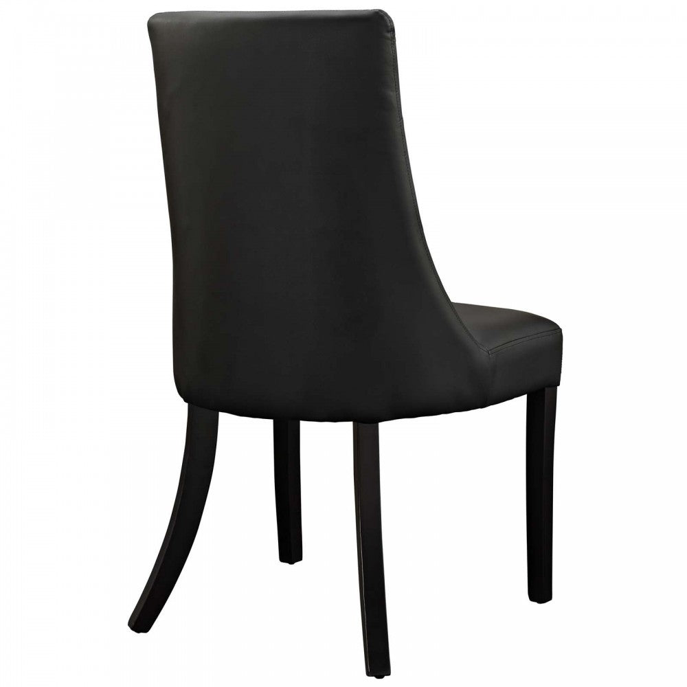 Noblesse Dining Chair Vinyl Set of 2, Black