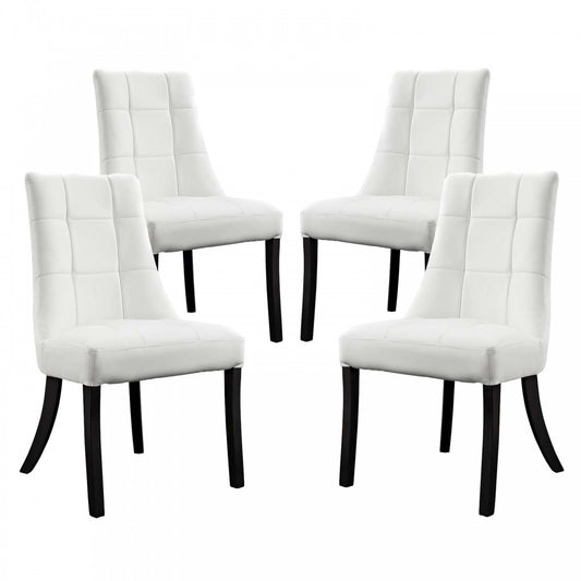 Noblesse Dining Chair Vinyl Set of 4, White