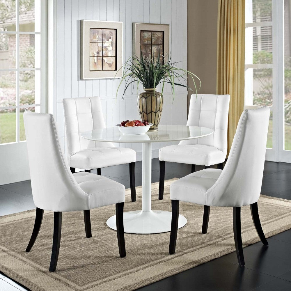 Noblesse Dining Chair Vinyl Set of 4, White