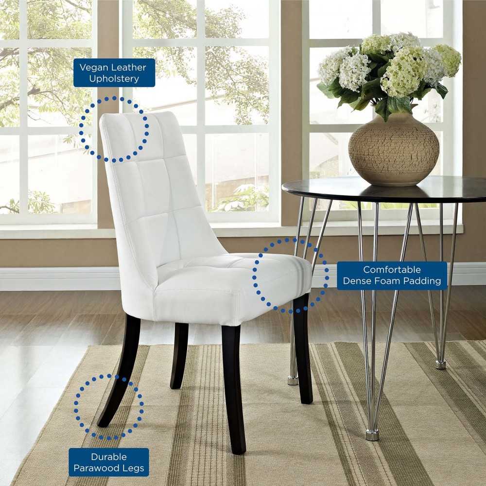 Noblesse Dining Chair Vinyl Set of 4, White