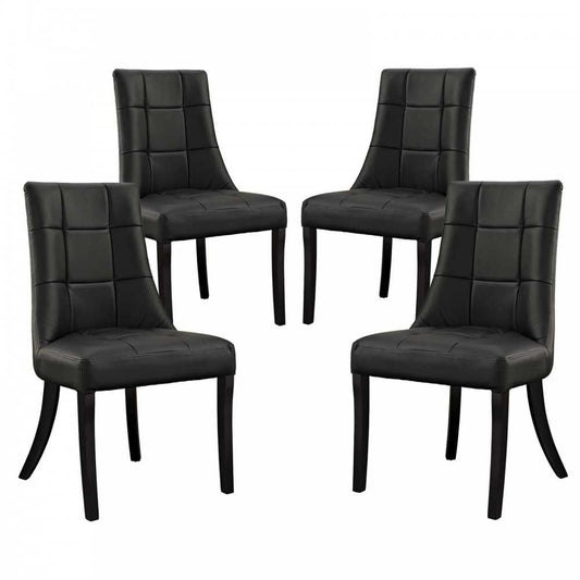 Noblesse Dining Chair Vinyl Set of 4, Black