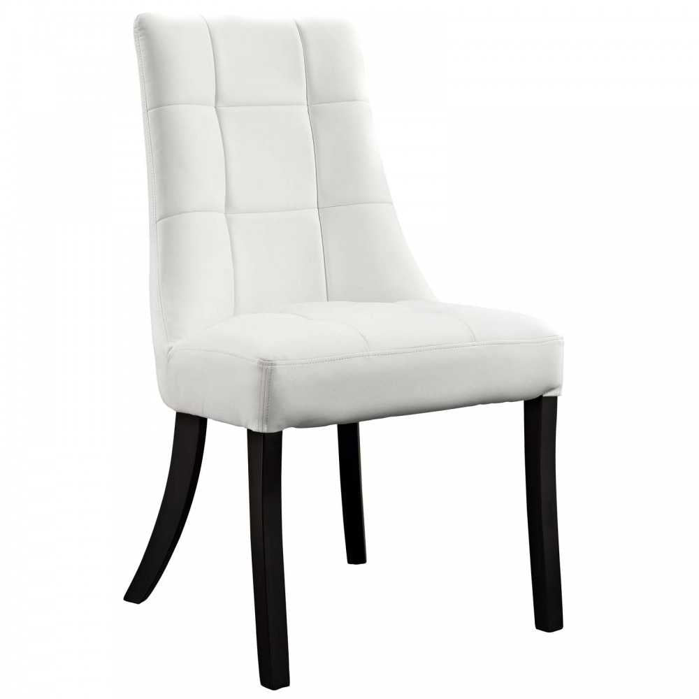 Noblesse Dining Vinyl Side Chair, White