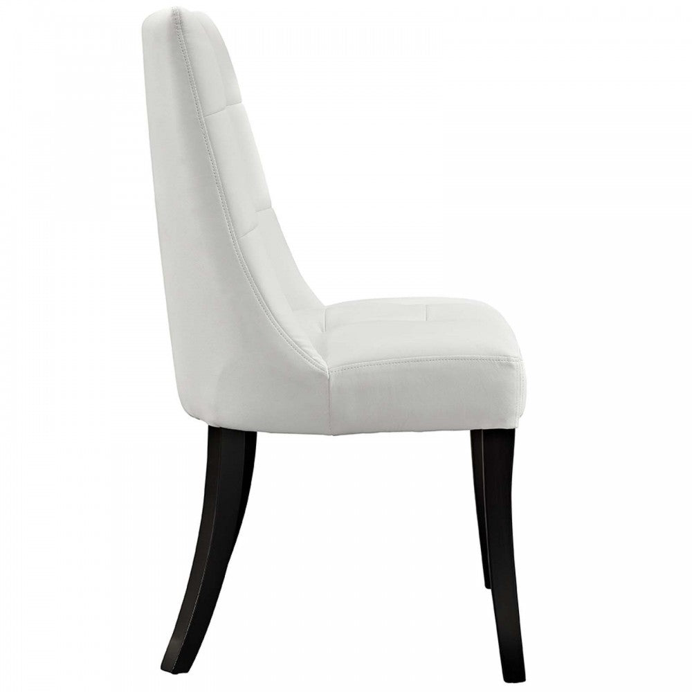 Noblesse Dining Vinyl Side Chair, White