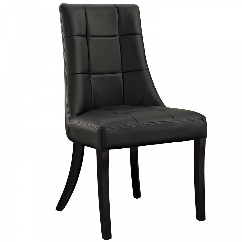 Noblesse Dining Vinyl Side Chair, Black