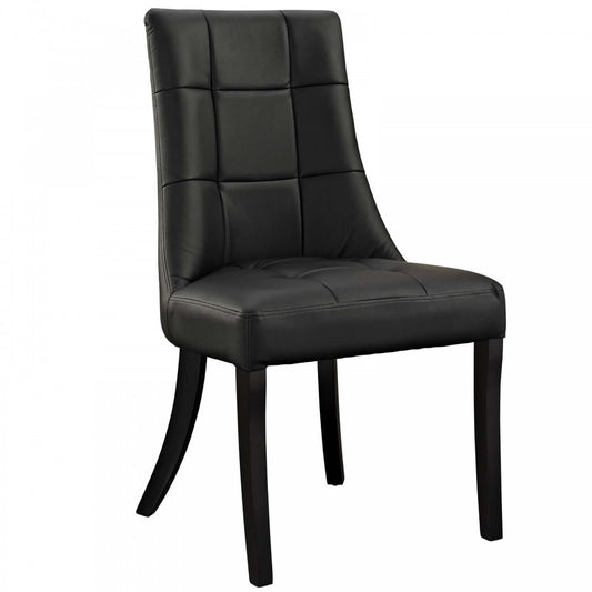 Noblesse Dining Vinyl Side Chair, Black