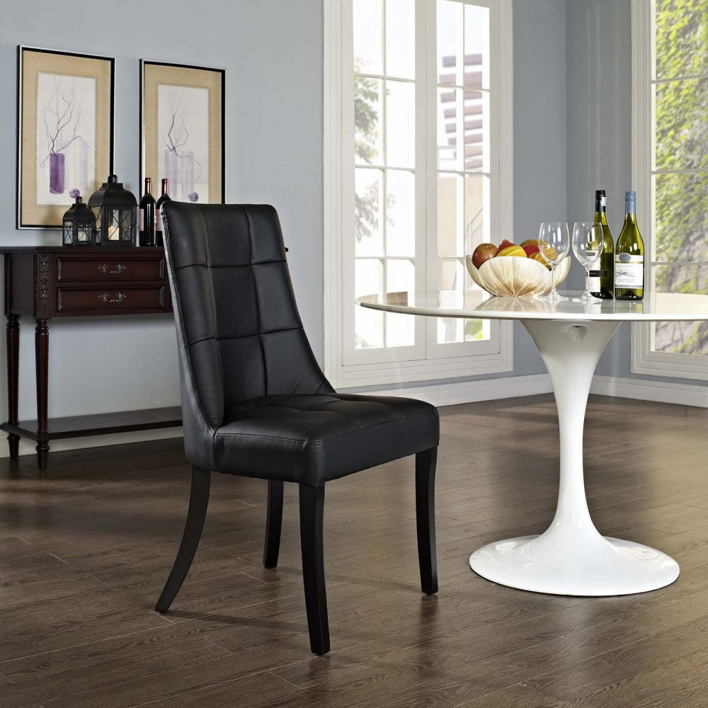Noblesse Dining Vinyl Side Chair, Black