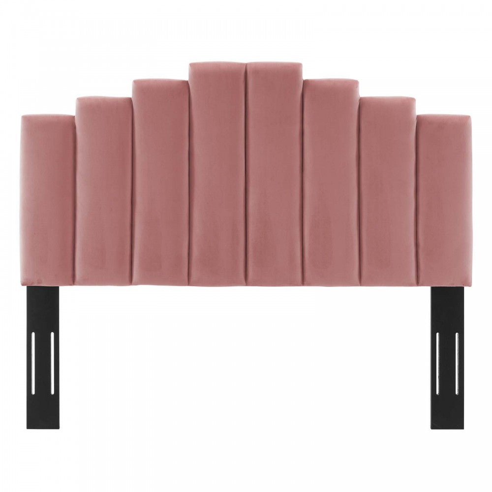 Noelle Performance Velvet Full/Queen Headboard, Dusty Rose