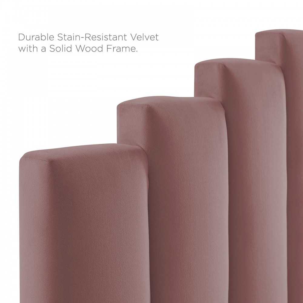 Noelle Performance Velvet Full/Queen Headboard, Dusty Rose