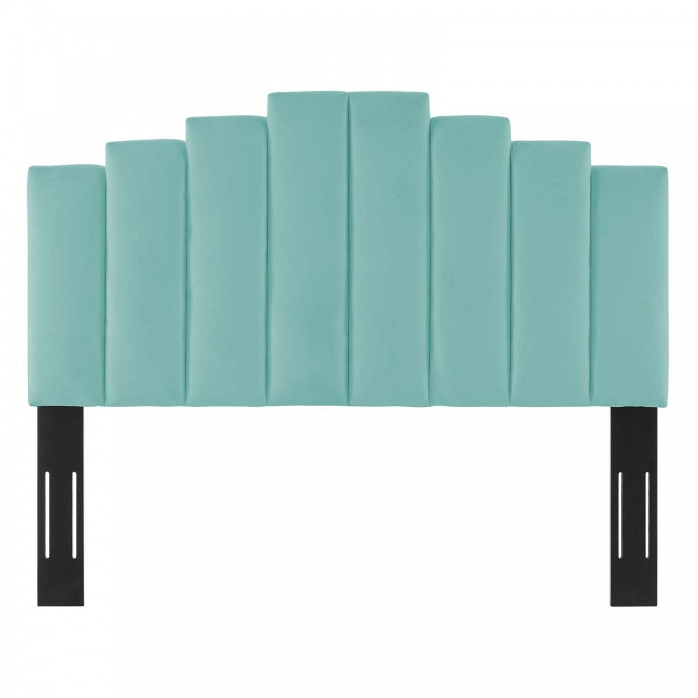 Noelle Performance Velvet Full/Queen Headboard, Mint