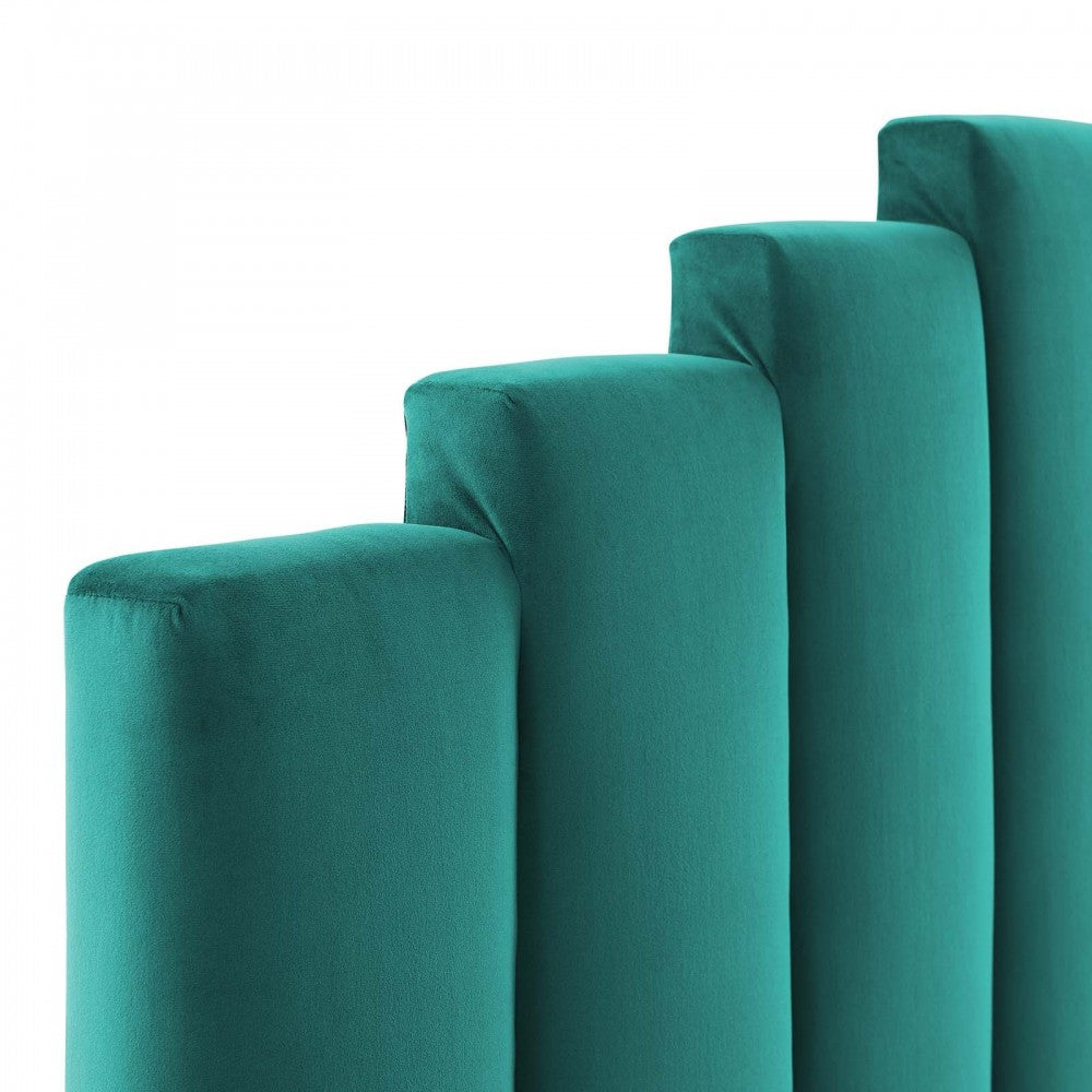 Noelle Performance Velvet Full/Queen Headboard, Teal