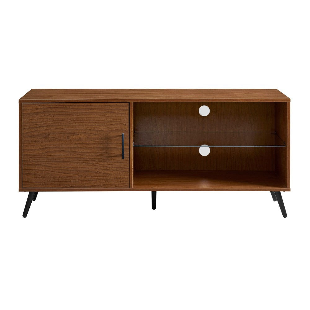 Nora 52" Mid Century Modern 1 Door Wood TV Stand - Pecan