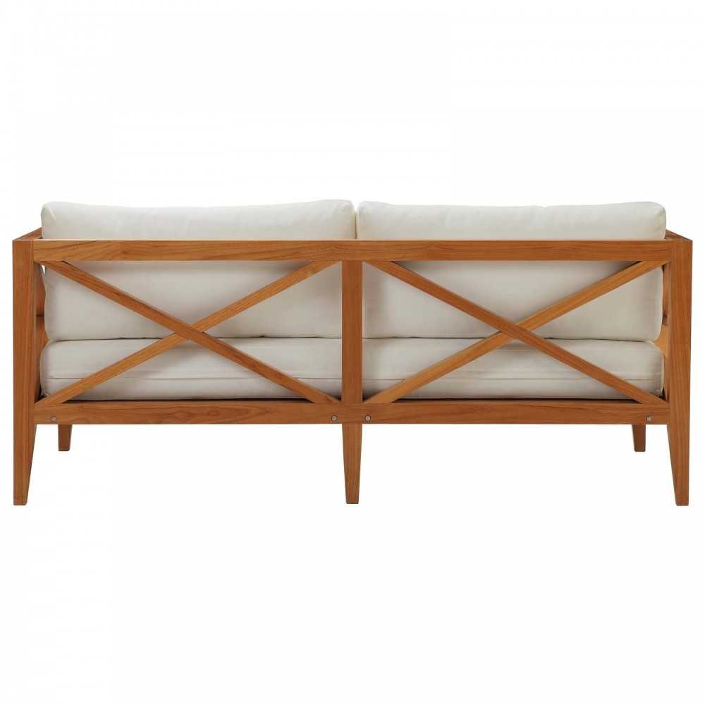 Northlake 3 Piece Outdoor Patio Premium Grade A Teak Wood Set, Natural White, EEI-3628-NAT-WHI-SET
