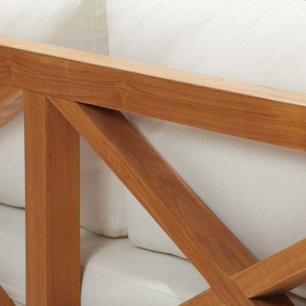 Northlake 3 Piece Outdoor Patio Premium Grade A Teak Wood Set, Natural White, EEI-3630-NAT-WHI-SET