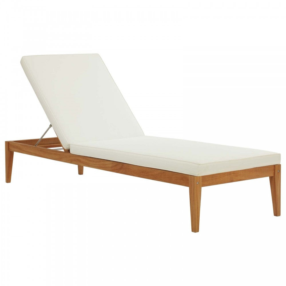 Northlake 3 Piece Outdoor Patio Premium Grade A Teak Wood Set, Natural White, EEI-3626-NAT-WHI-SET