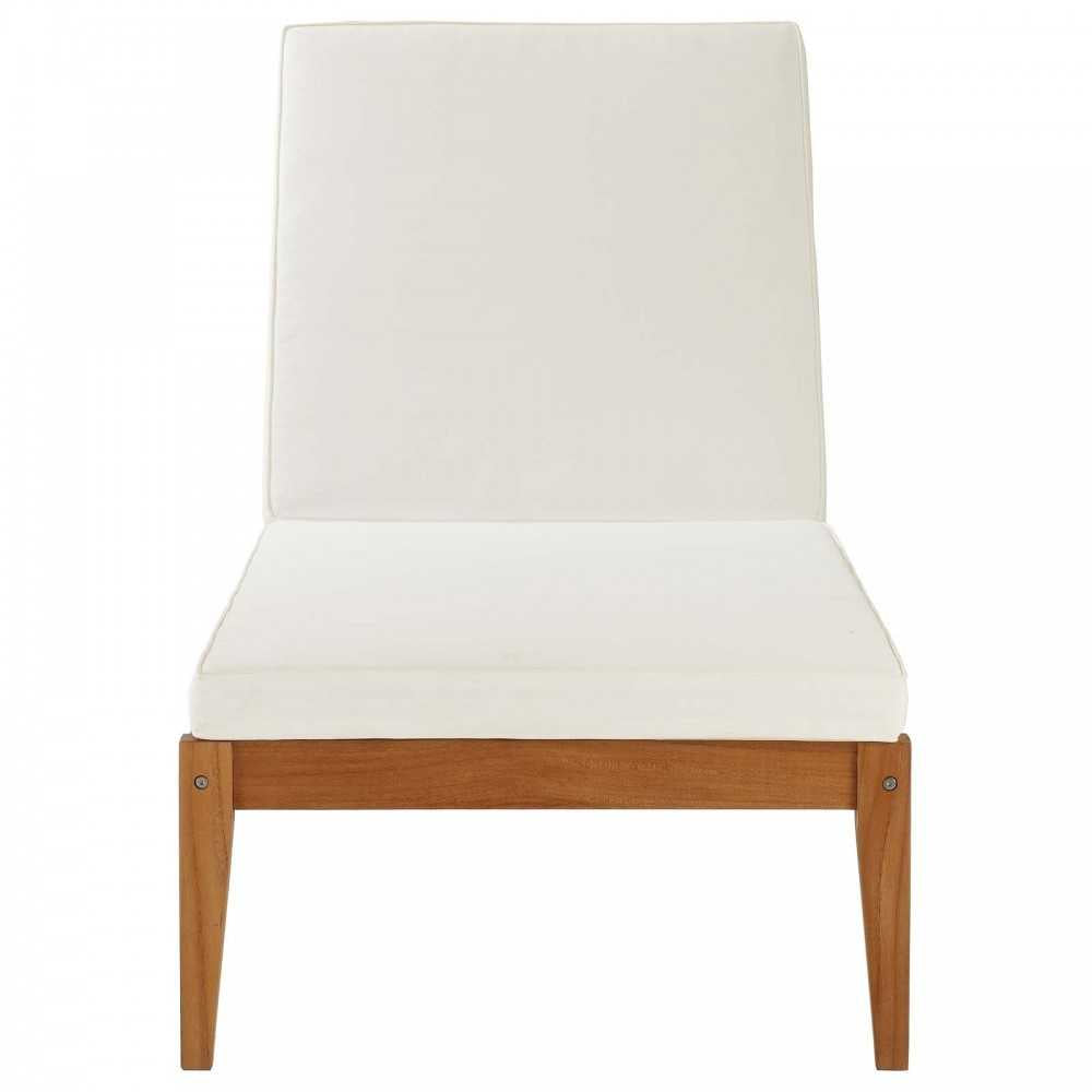 Northlake 3 Piece Outdoor Patio Premium Grade A Teak Wood Set, Natural White, EEI-3626-NAT-WHI-SET