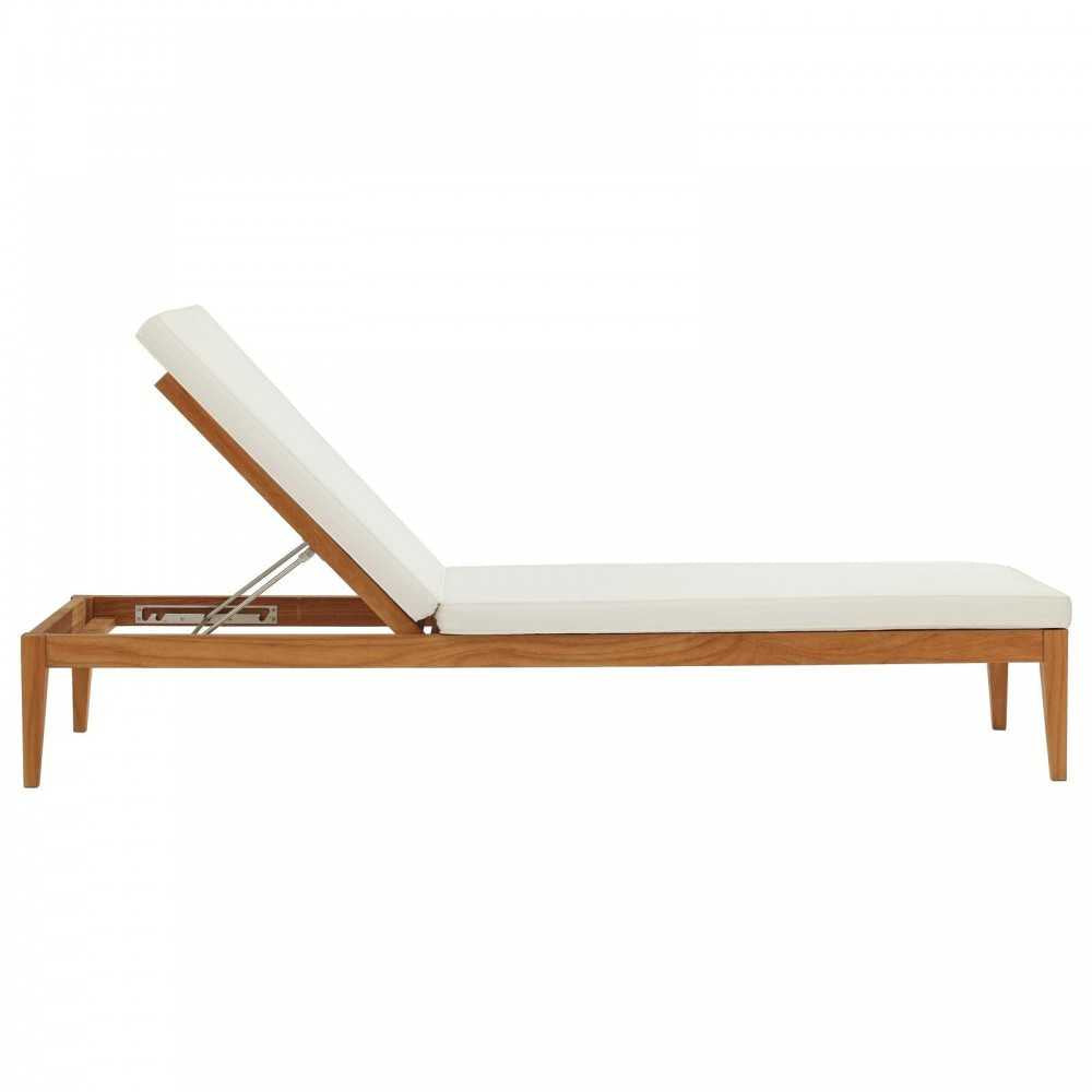 Northlake 3 Piece Outdoor Patio Premium Grade A Teak Wood Set, Natural White, EEI-3626-NAT-WHI-SET