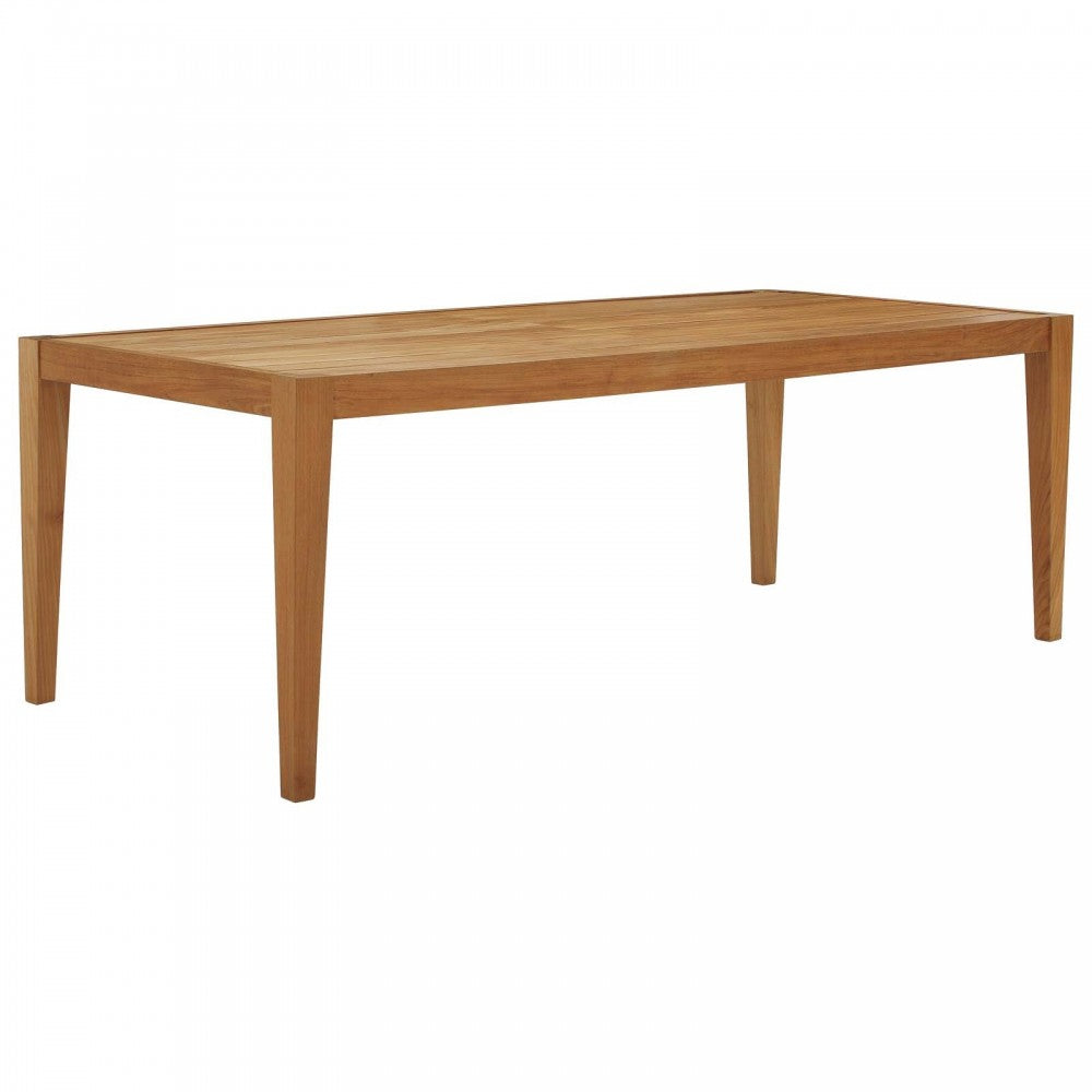 Northlake 7 Piece Outdoor Patio Premium Grade A Teak Wood Set, Natural White, EEI-3631-NAT-WHI-SET