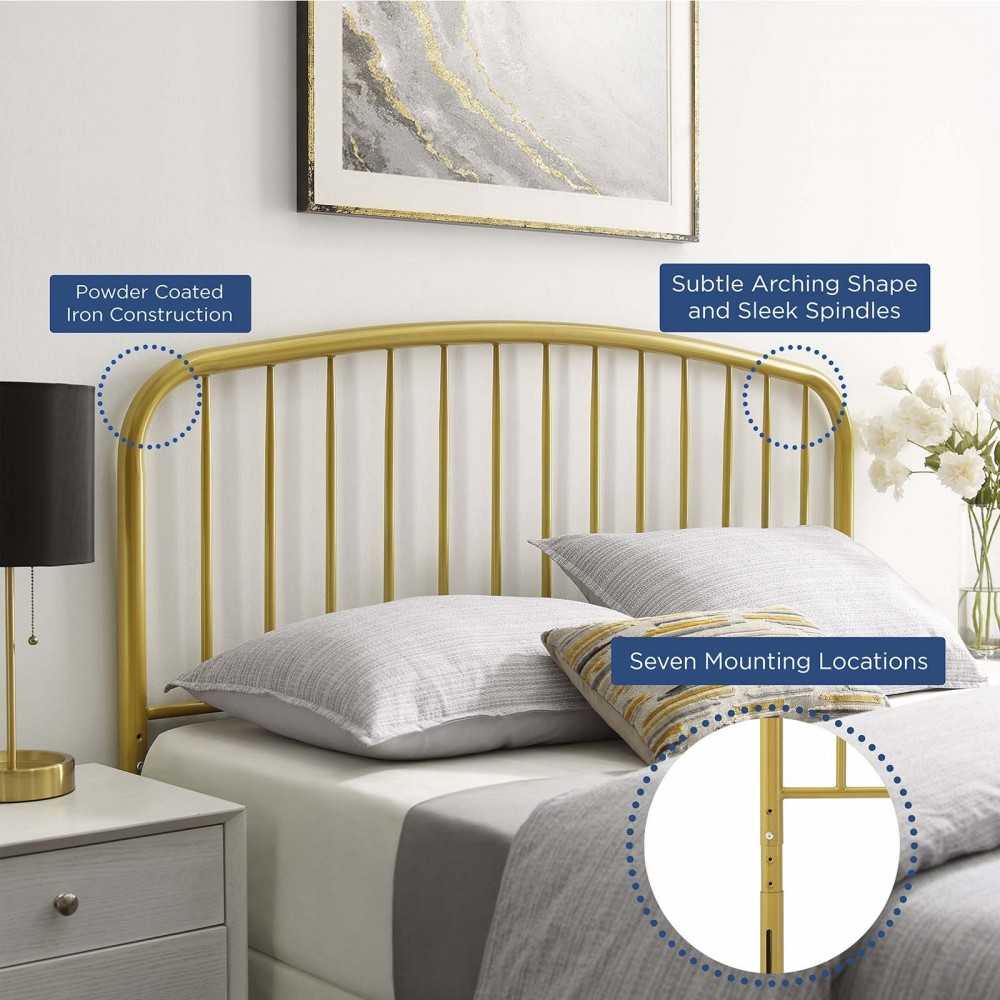 Nova King Metal Headboard, Gold