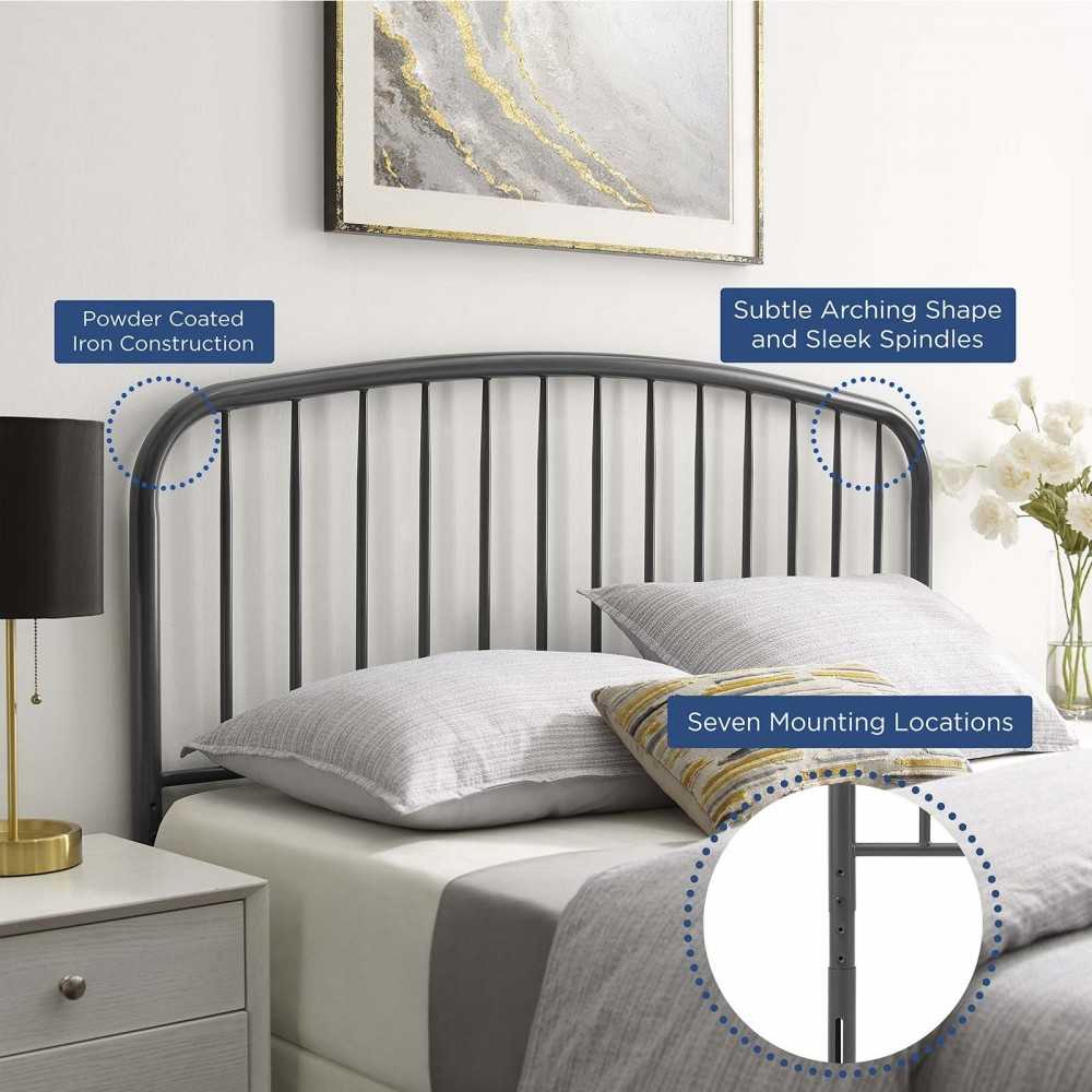 Nova Twin Metal Headboard, Gray