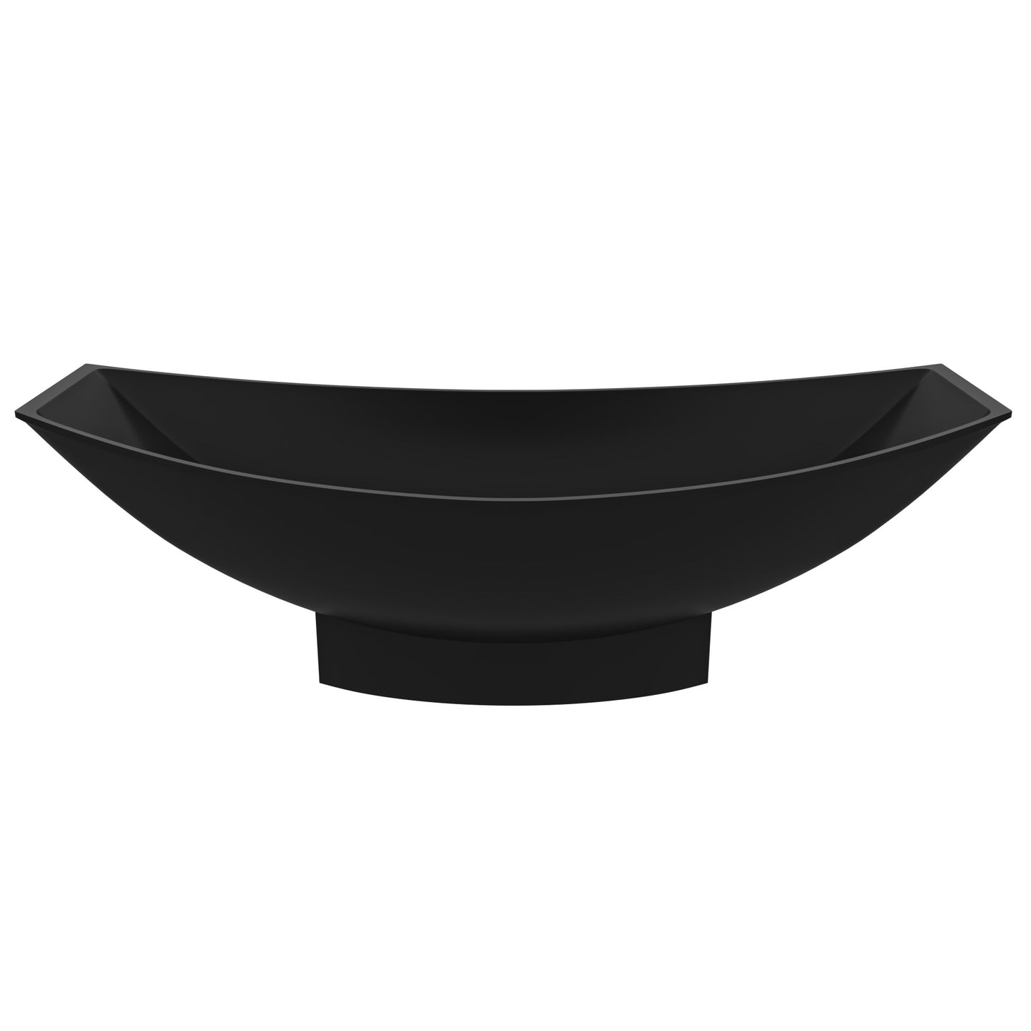 AB9991BM Black Matte 71" Solid Surface Resin Free Standing Hammock Style Bathtub