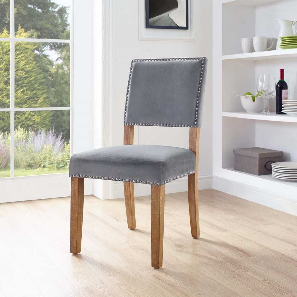 Oblige Wood Dining Chair, Gray