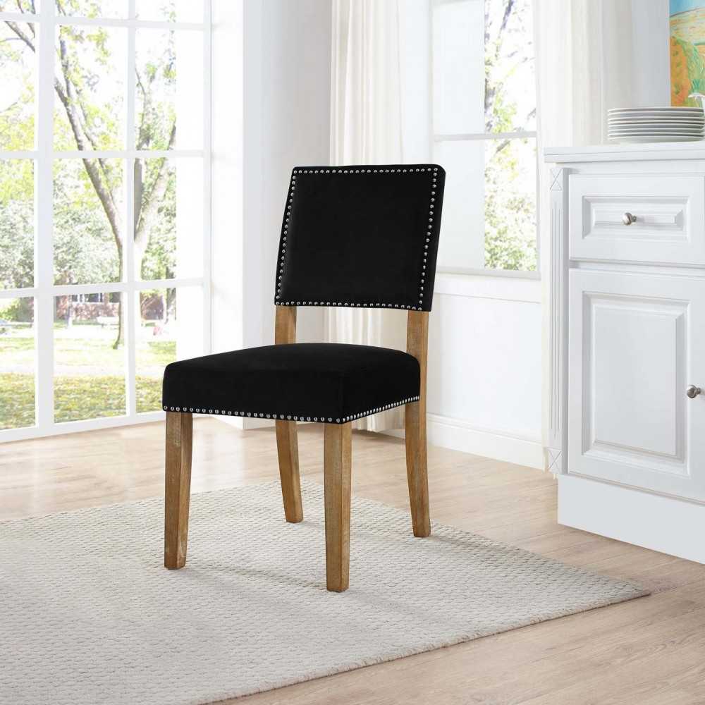 Oblige Wood Dining Chair, Black