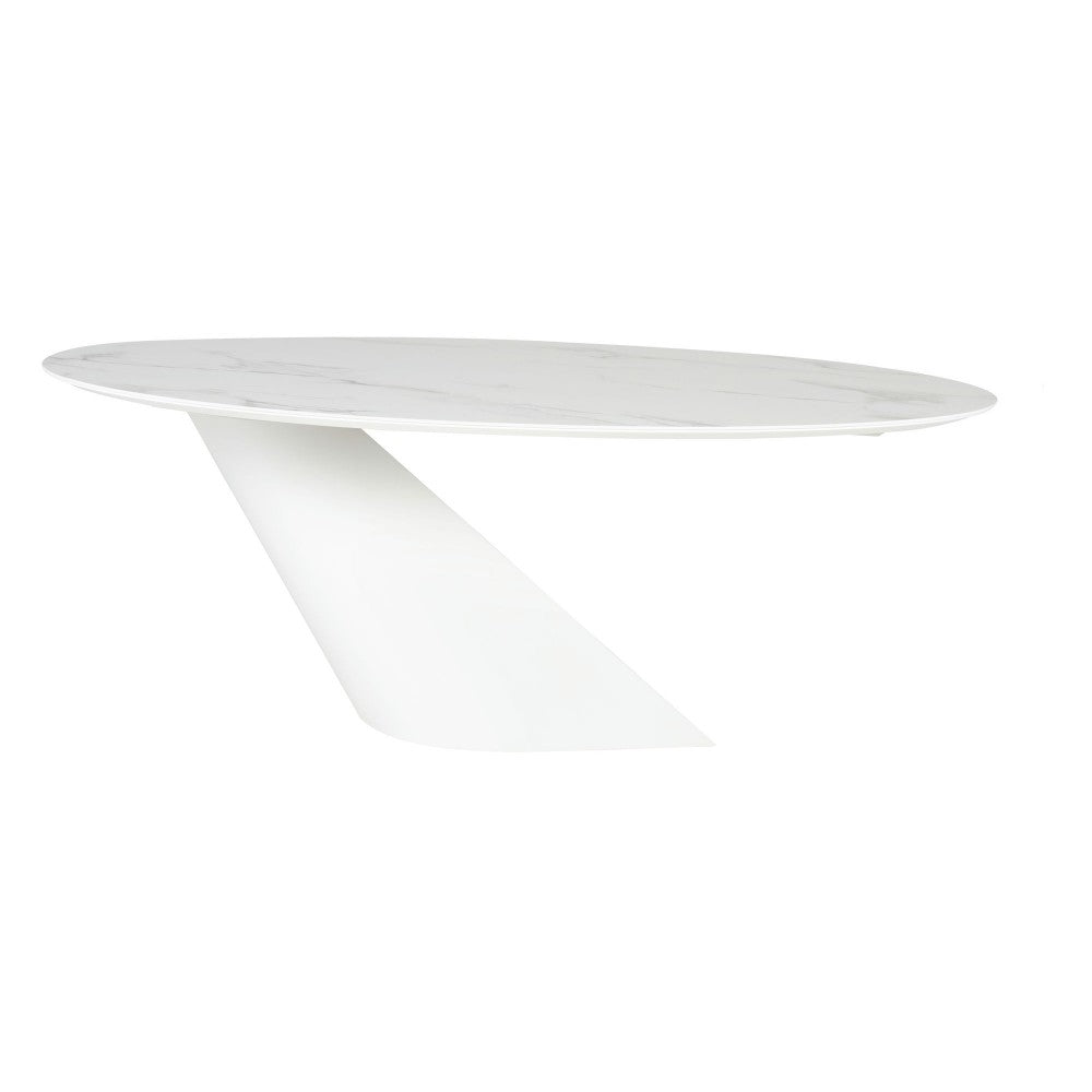 Oblo White Ceramic Dining Table, HGNE282