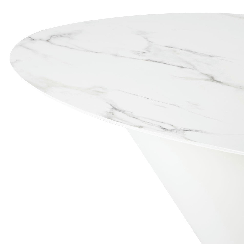 Oblo White Ceramic Dining Table, HGNE282