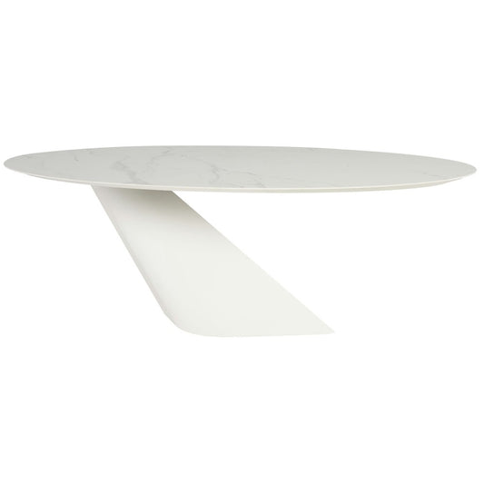 Oblo White Ceramic Dining Table, HGNE283