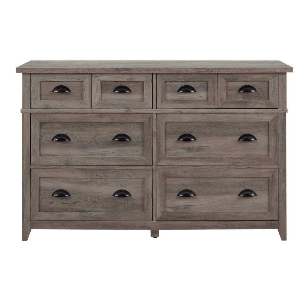 Odette 52" 6 Drawer Cup Handle Framed Dresser - Gray Wash