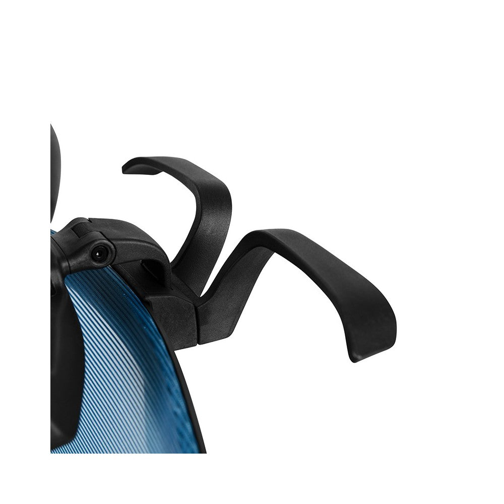 Office Chair with Synchro-Tilt, Pivot Adjustable Headrest, Lumbar Support, Coat Hanger & Adjustable Arms-Blue/Black