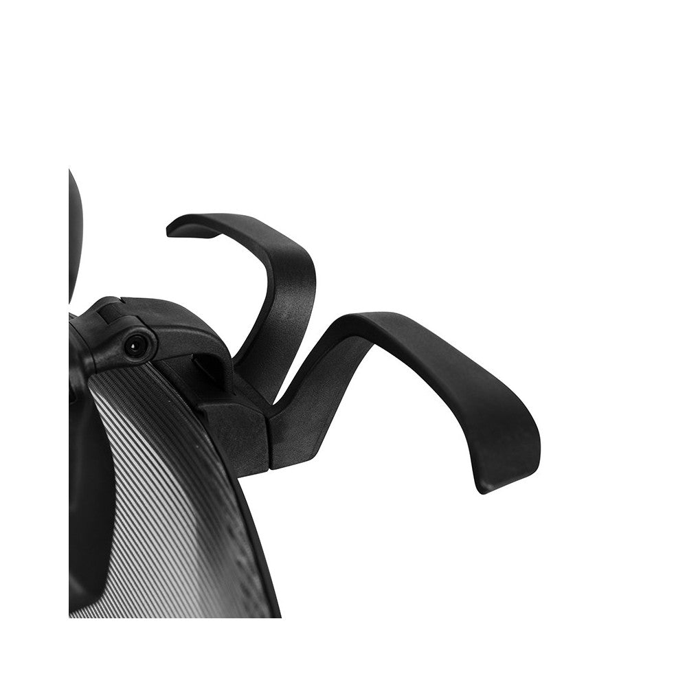 Office Chair with Synchro-Tilt, Pivot Adjustable Headrest, Lumbar Support, Coat Hanger & Adjustable Arms-Gray/Black