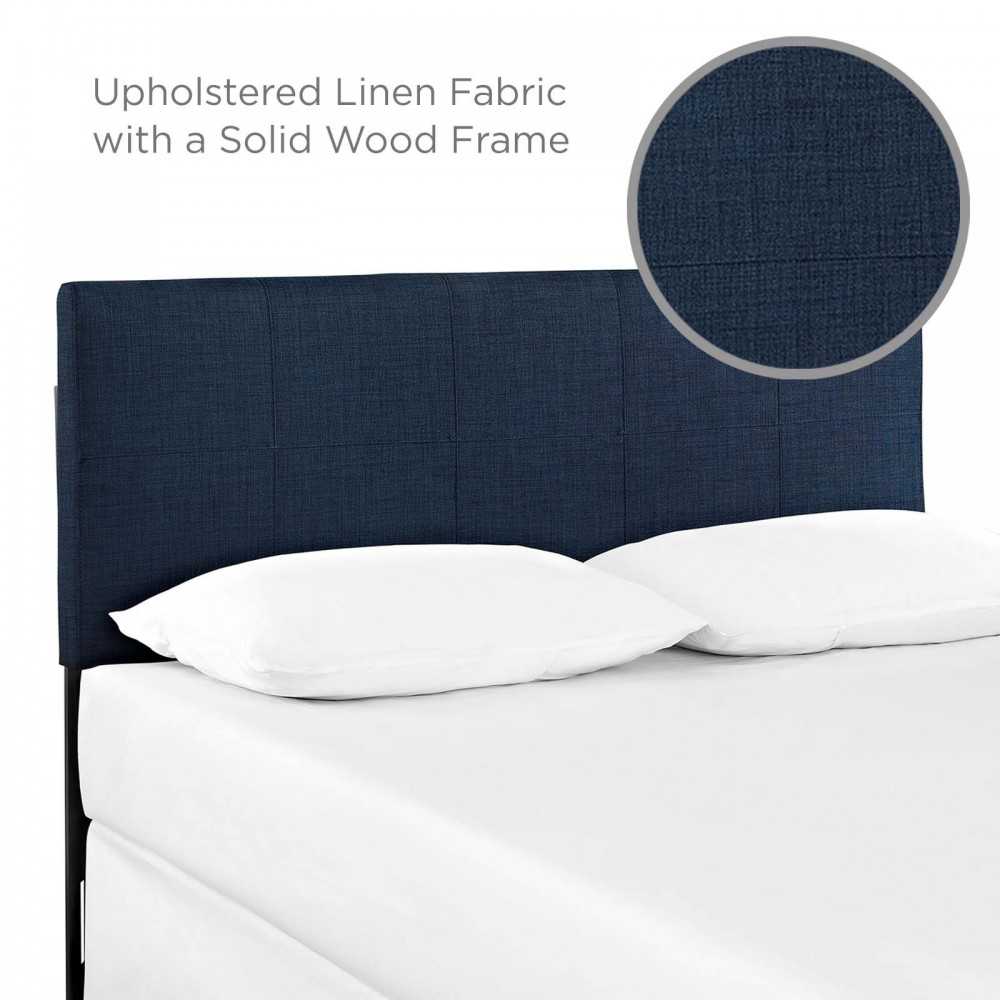 Oliver Queen Upholstered Fabric Headboard, Navy