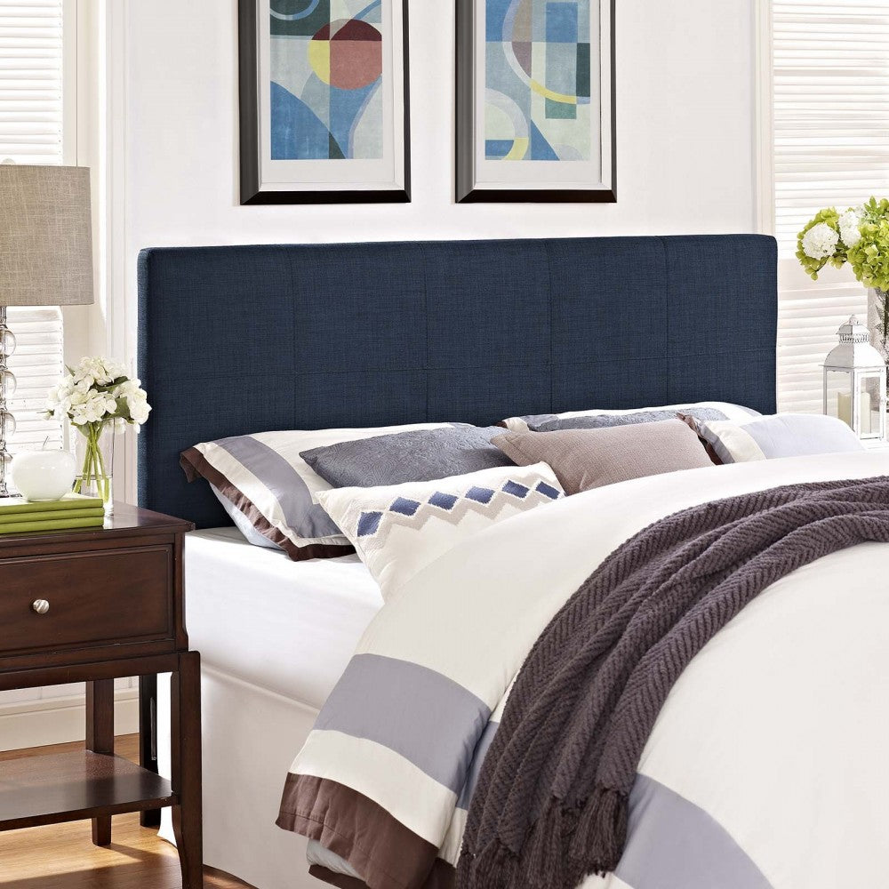 Oliver Queen Upholstered Fabric Headboard, Navy