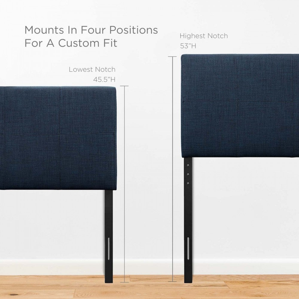 Oliver Queen Upholstered Fabric Headboard, Navy
