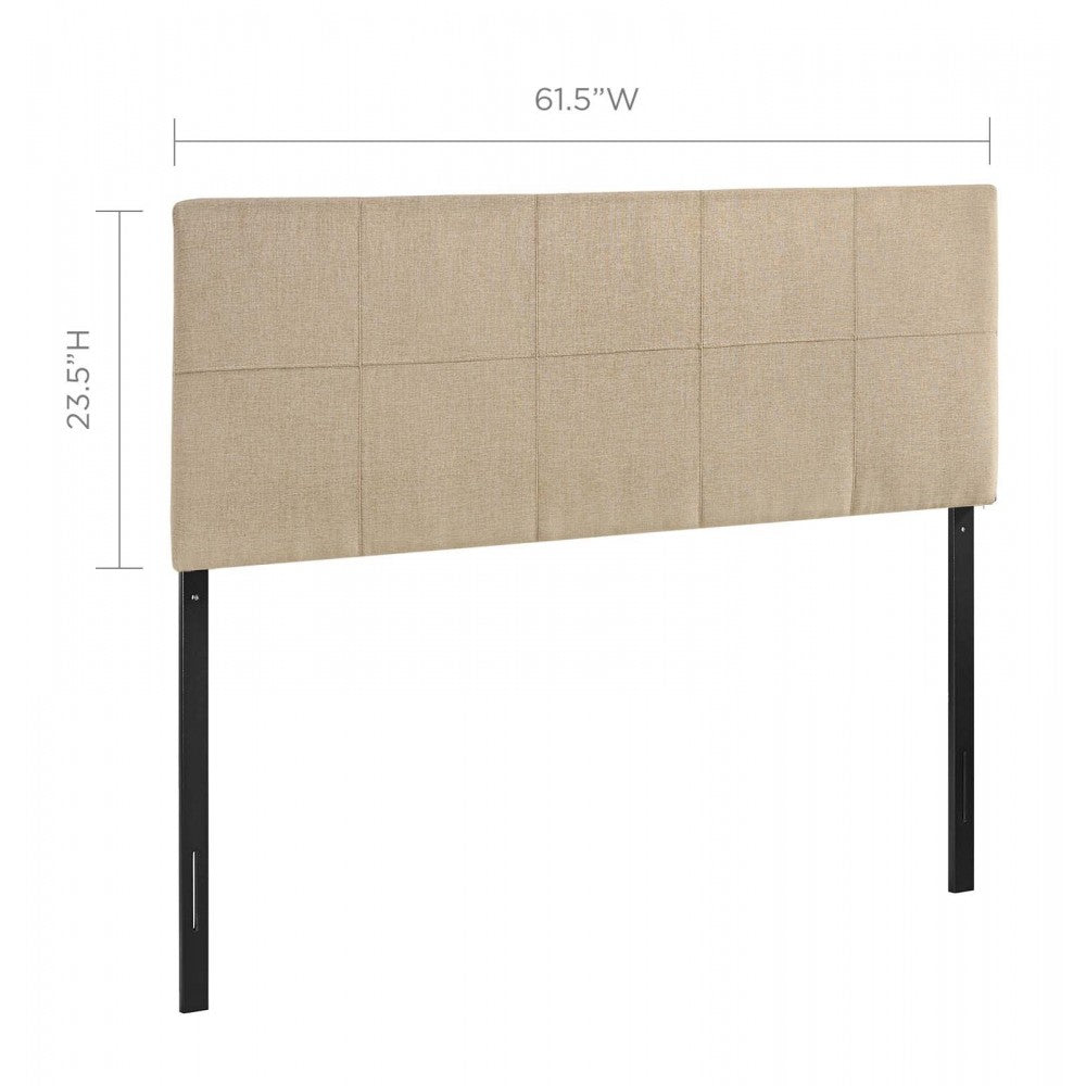 Oliver Queen Upholstered Fabric Headboard, Beige
